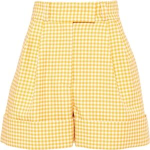 Miu Miu Yellow Gingham Women Shorts Size 40/US 4